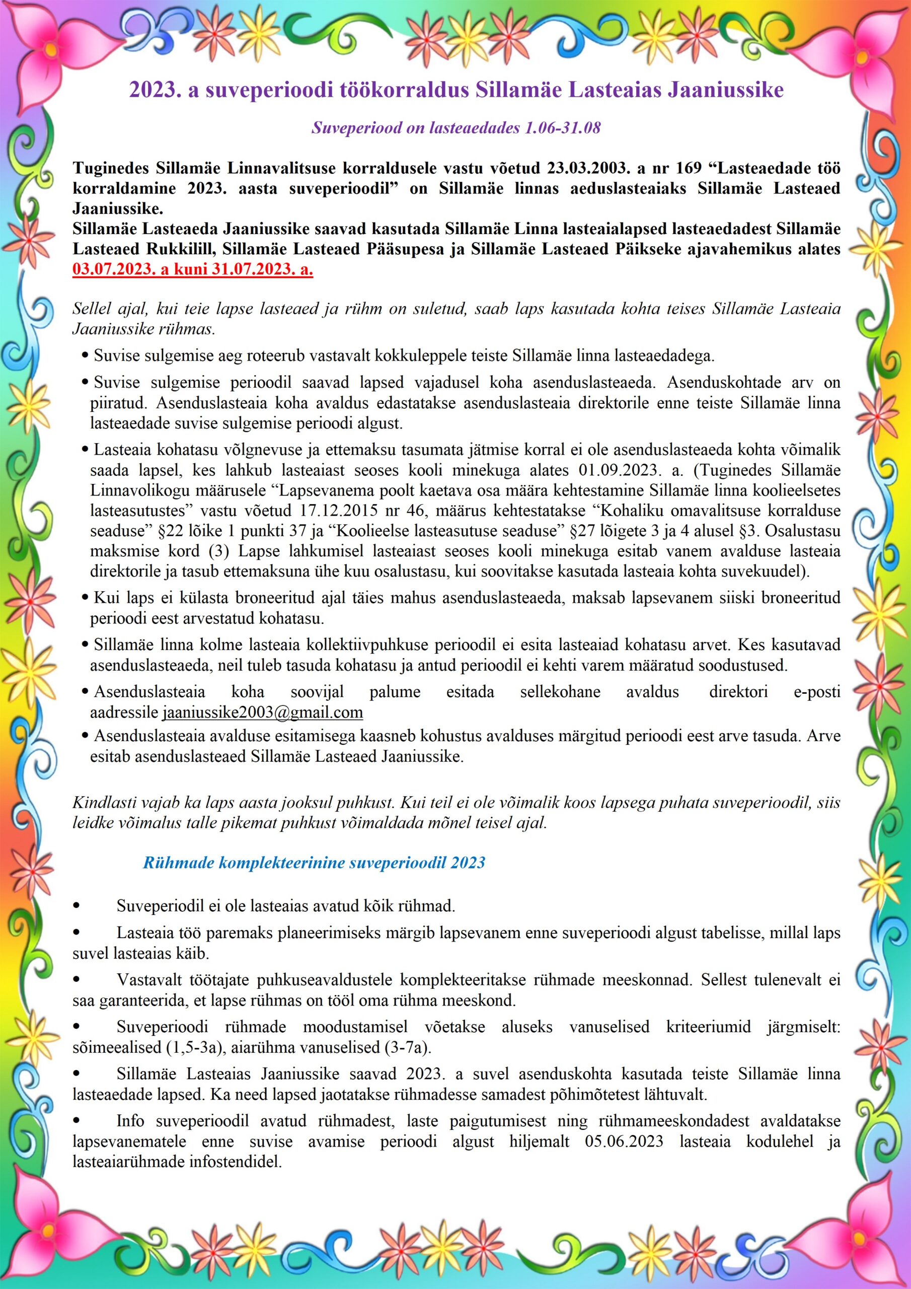 Suvi 2023. Info 28.03.2023
