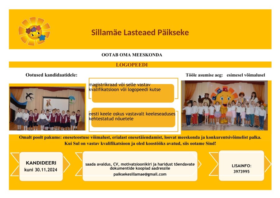 Konkurss logopeedi ametikohale!!!